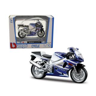 1/18 Burago Suzuki GSX-R750 Blue - White