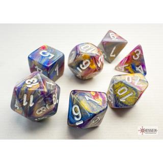 Chessex Mini Polyhedral Festive Carousel/White 7-Die Set