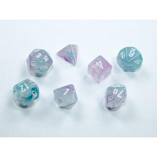 Chessex Mini Polyhedral Nebula Wisteria/white 7-Die Set