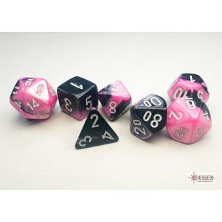 Chessex Mini Polyhedral Gemini Black Pink/White 7-Die Set