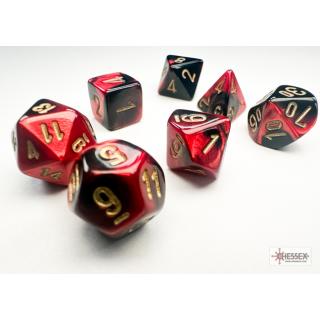 Chessex Mini Polyhedral Gemini Black Red/Gold 7-Die Set