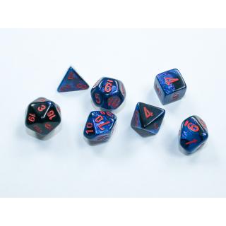 Chessex Mini Polyhedral Gemini Black Starlight/red 7-Die Set