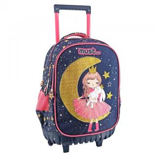 Must Τσάντα Trolley Δημοτικού 34x20x44 με 3 Θήκες Moon Girl