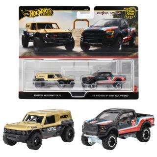 Hot Wheels Premium Car Culture - Real Riders - Σετ των 2 - Ford Bronco R & '17 Ford F-150 Raptor