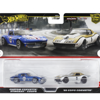 Hot Wheels Premium Σετ των 2 - Custom Corvette Stingray Coupe & '69 Copo Corvette