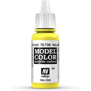 Model Color Acrylic Fluorescent Paint - Vallejo 17ml - Yellow Fluo 70730