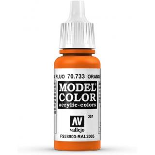 Model Color Acrylic Fluorescent Paint - Vallejo 17ml - Orange Fluo 70733 - FS389