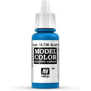 Model Color Acrylic Fluorescent Paint - Vallejo 17ml - Blue Fluo 70736