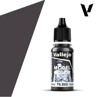 Model Color Acrylic Paint - Vallejo 17ml - Oily Steel 70865