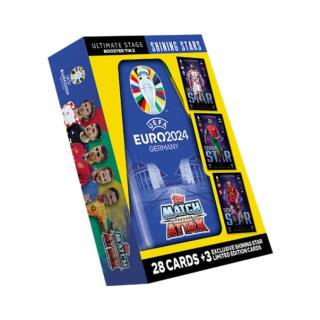 Topps Uefa Euro 2024 Trading Cars Booster Tin (28 cards + 3 Exl,) Shining Stars